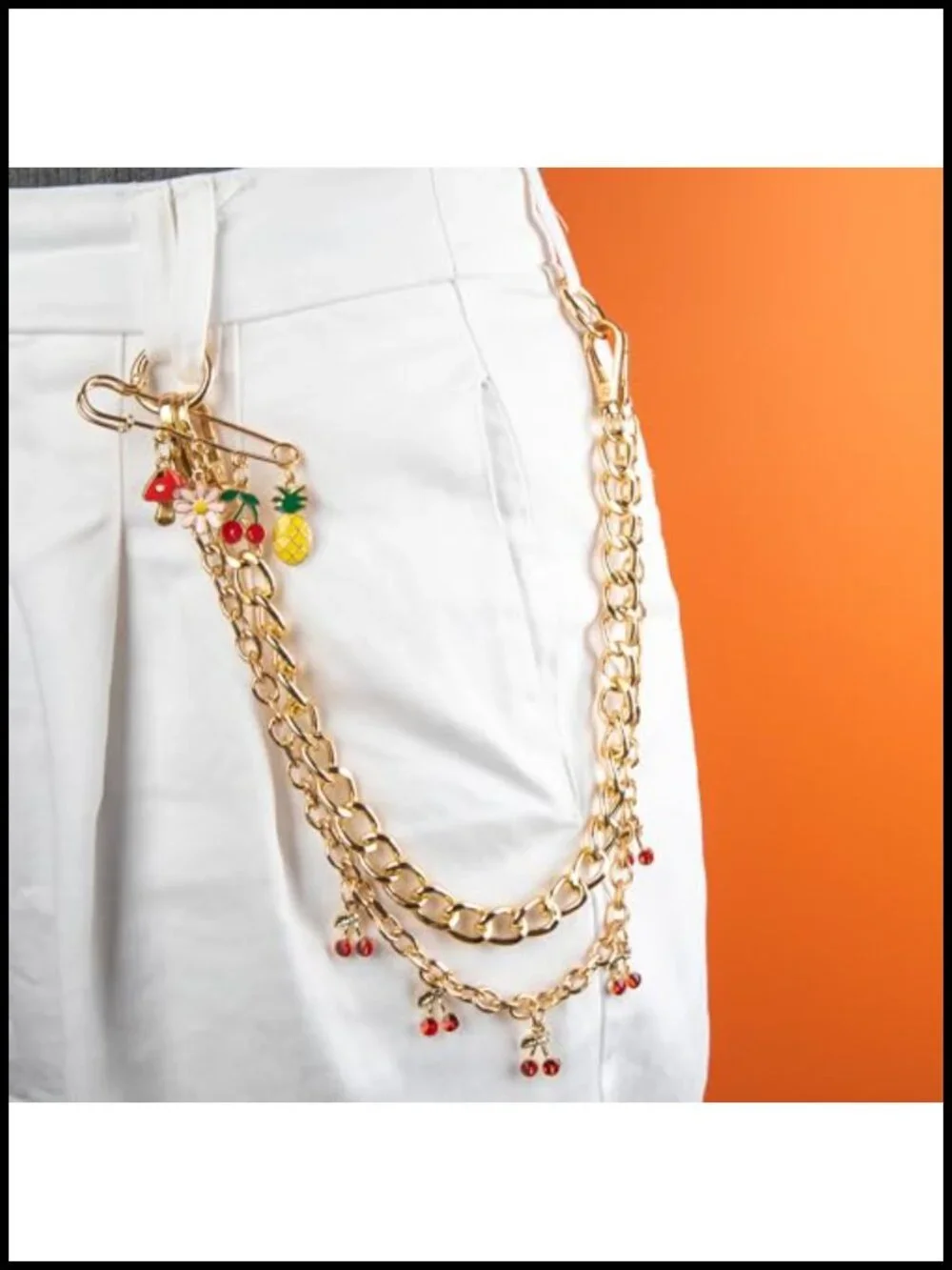 4-in-1 Cherry Bag Charms Set 14K Gold-Plated Purse Charms with Keychain